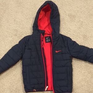 Nike Kids Navy and Red Hooded Jacket
